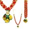 2PC Idol Mala 21 Inch God Goddess Haar Mala Indian Garland Jaimala Makhmali Bhagwan Haar Idol Pooja Item Garland for Photo Frame God Shringar Reusable Satin Mala Temple Decor (Red Golden)